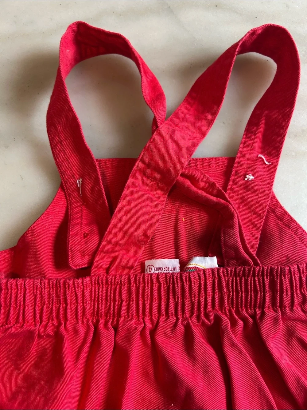 Vintage 90s Peppermint Lane Red Jumper Dress Size 4